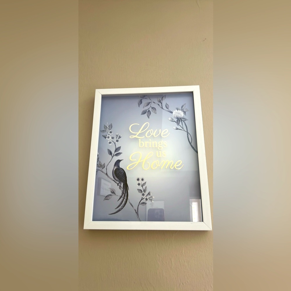 Light Blue Hummingbird Painting Wall Decor
